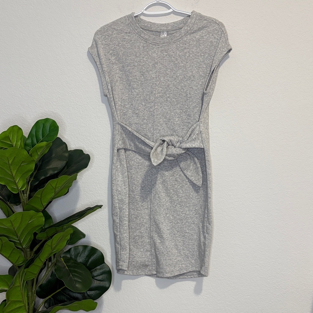 Alternative Heather Gray Mini Dress with Tie Waist